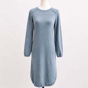 Humanoid Knit Midi Dress Blue Gray Long Sleeve Minimalist XS